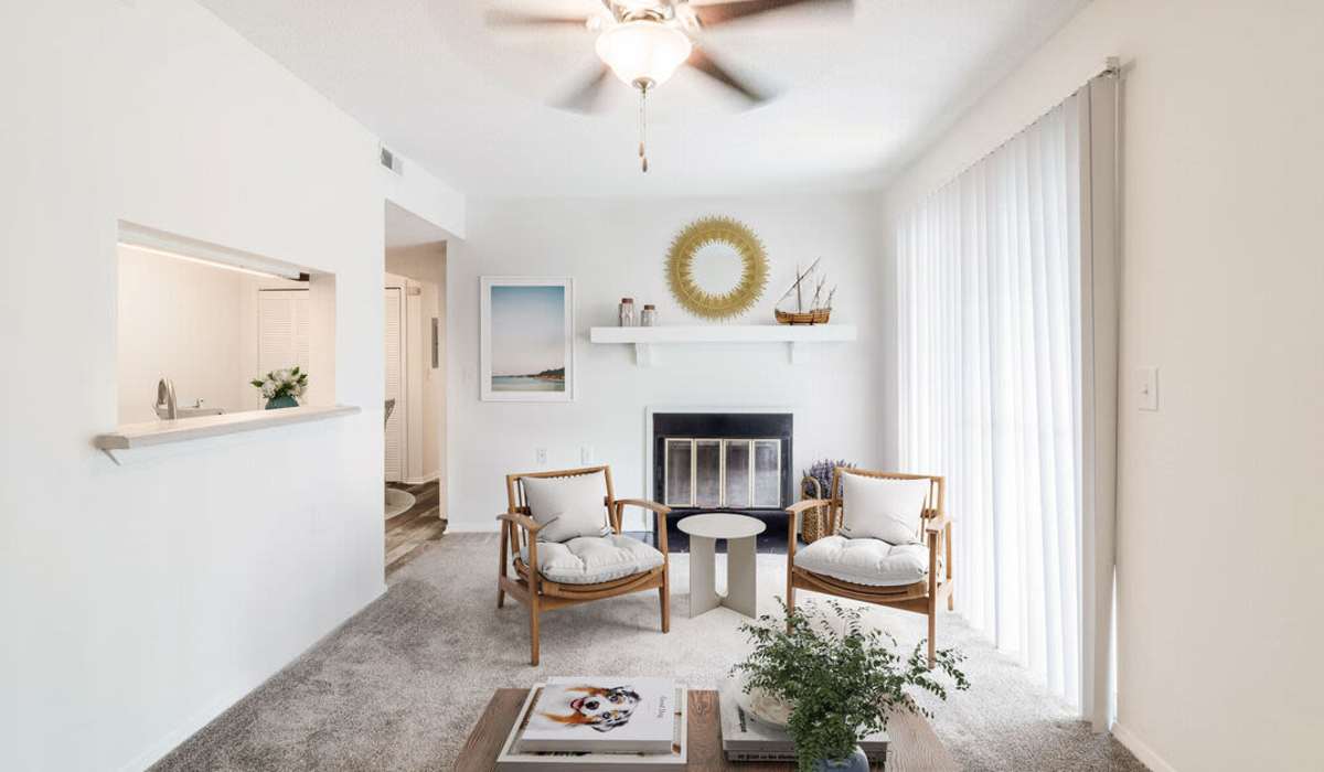 Fireplace in apartment at Sand Ridge in Wilmington, North Carolina