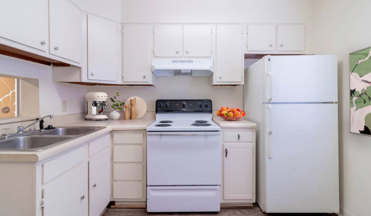 kitchen with white cabinetry at Southgate Manor in Elizabeth City, North Carolina