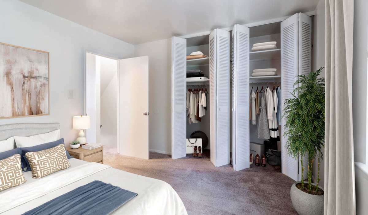 bedroom with two closets at Southgate Manor in Elizabeth City, North Carolina