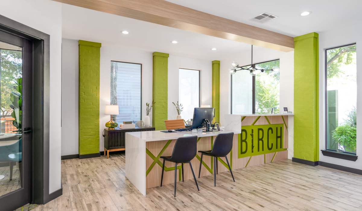 Leasing office table at Birch Apartment Homes in Dallas, Texas
