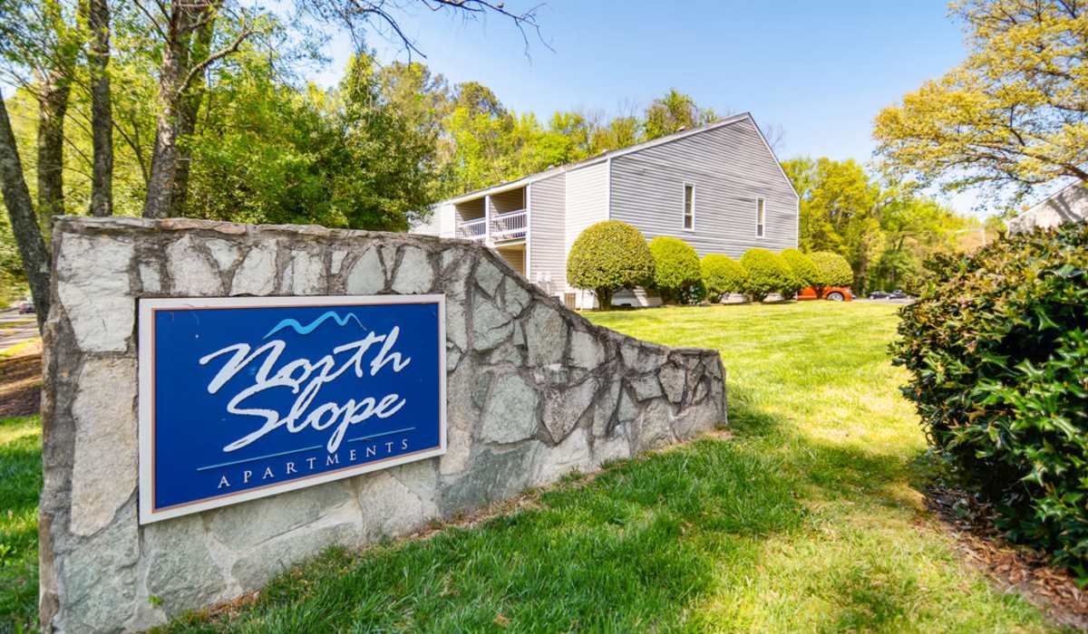 entrance sign at North Slope Apartments in Richmond, Virginia