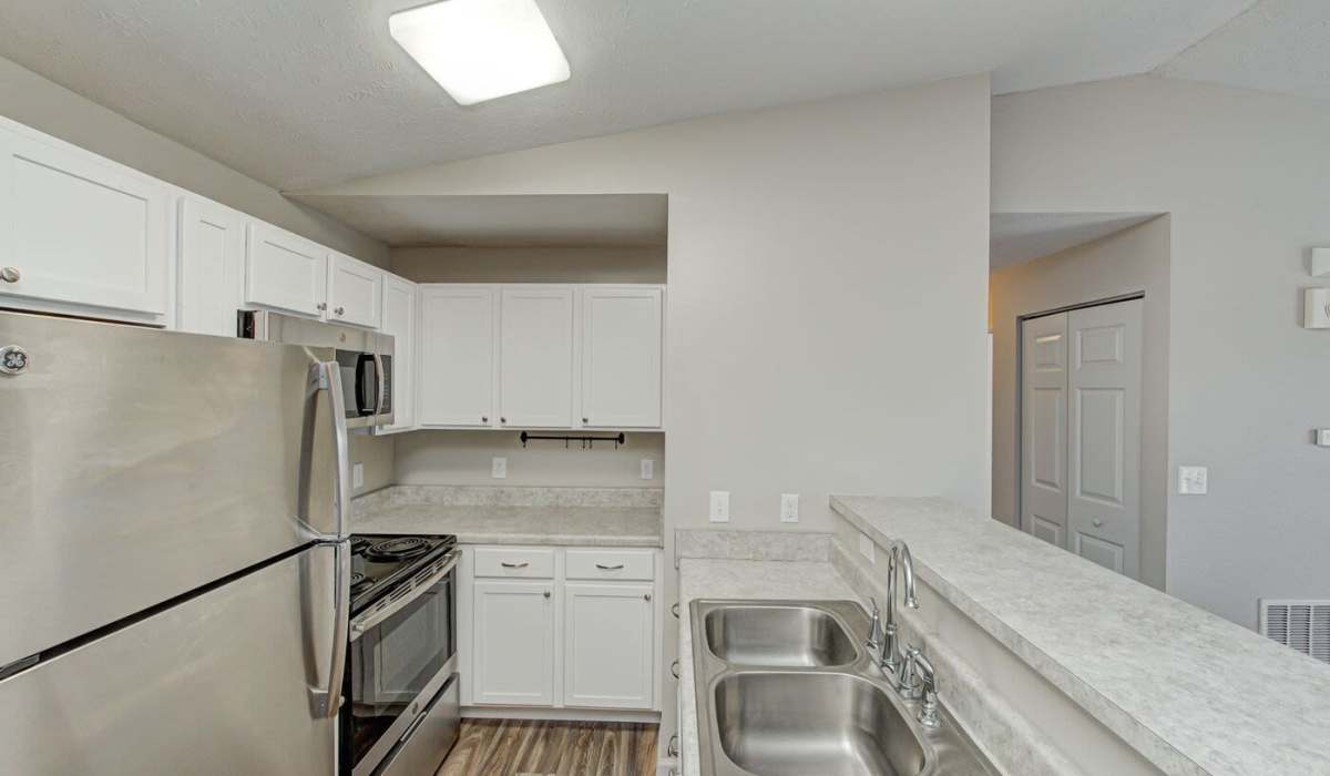 model kitchen at Washington Village Apartments in Greenfield, Indiana