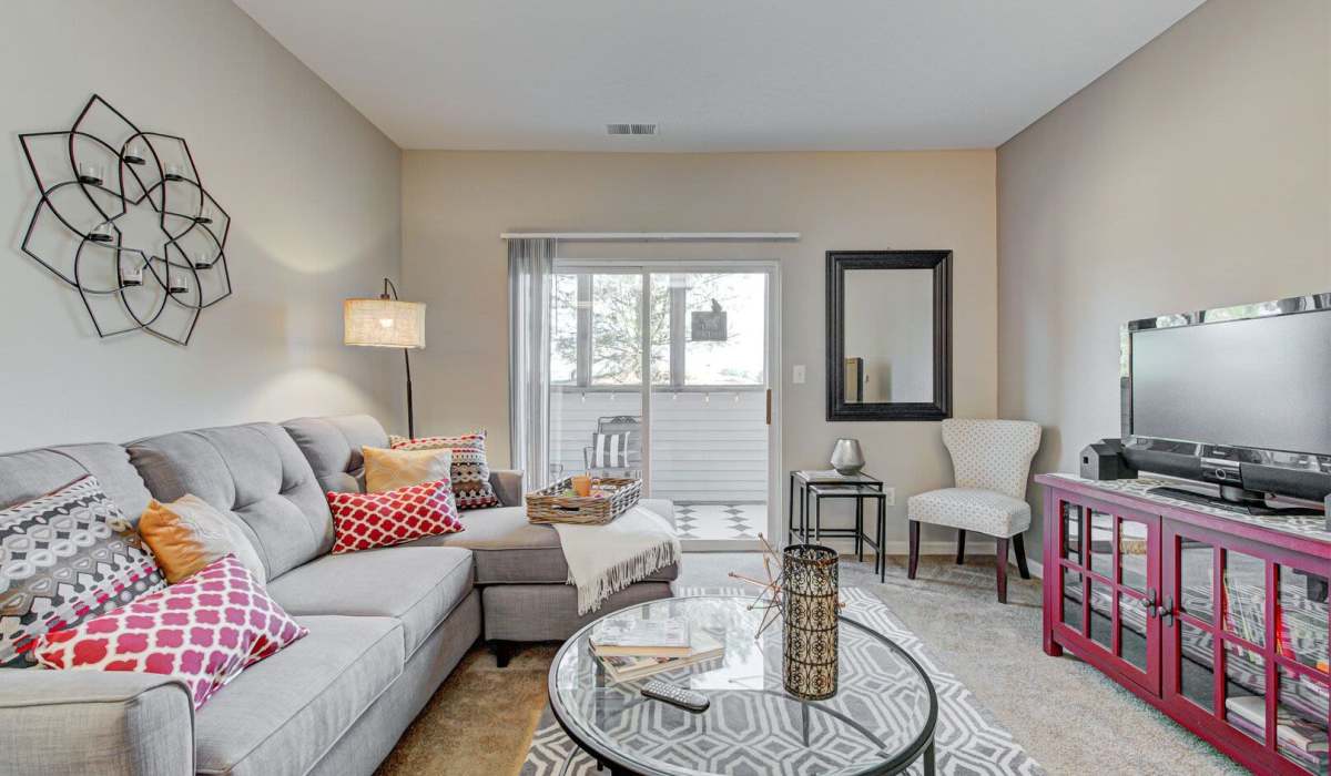 Living room at Washington Village Apartments in Greenfield, Indiana