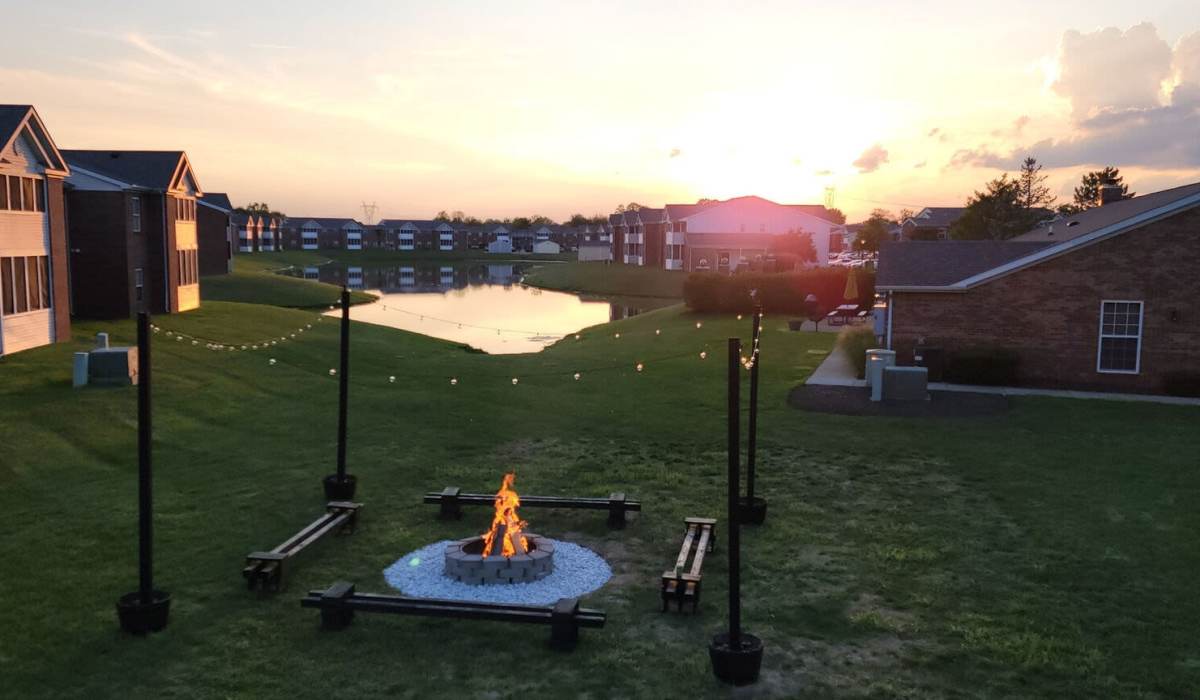 fire pit at Washington Village Apartments in Greenfield, Indiana