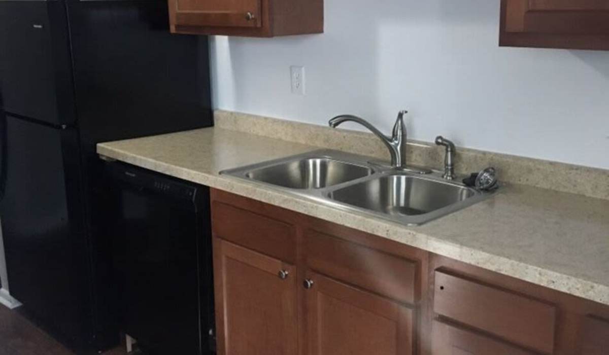 stainless-steel sink at Pier 39 Apartments And Townhomes in Indianapolis, Indiana