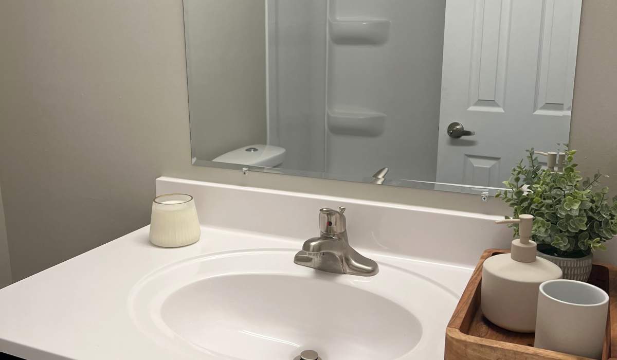 bathroom sink at Parkview Rental Townhomes in Columbus, Indiana