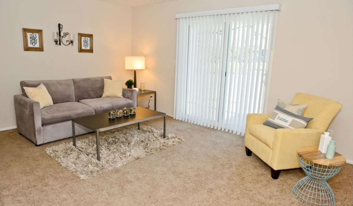 model living room at Castleton Manor Apartments in Indianapolis, Indiana