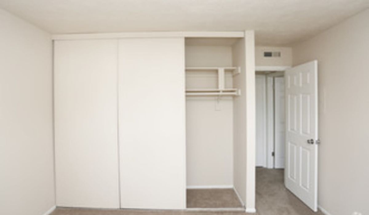 closet in a bedroom at Castleton Manor Apartments in Indianapolis, Indiana