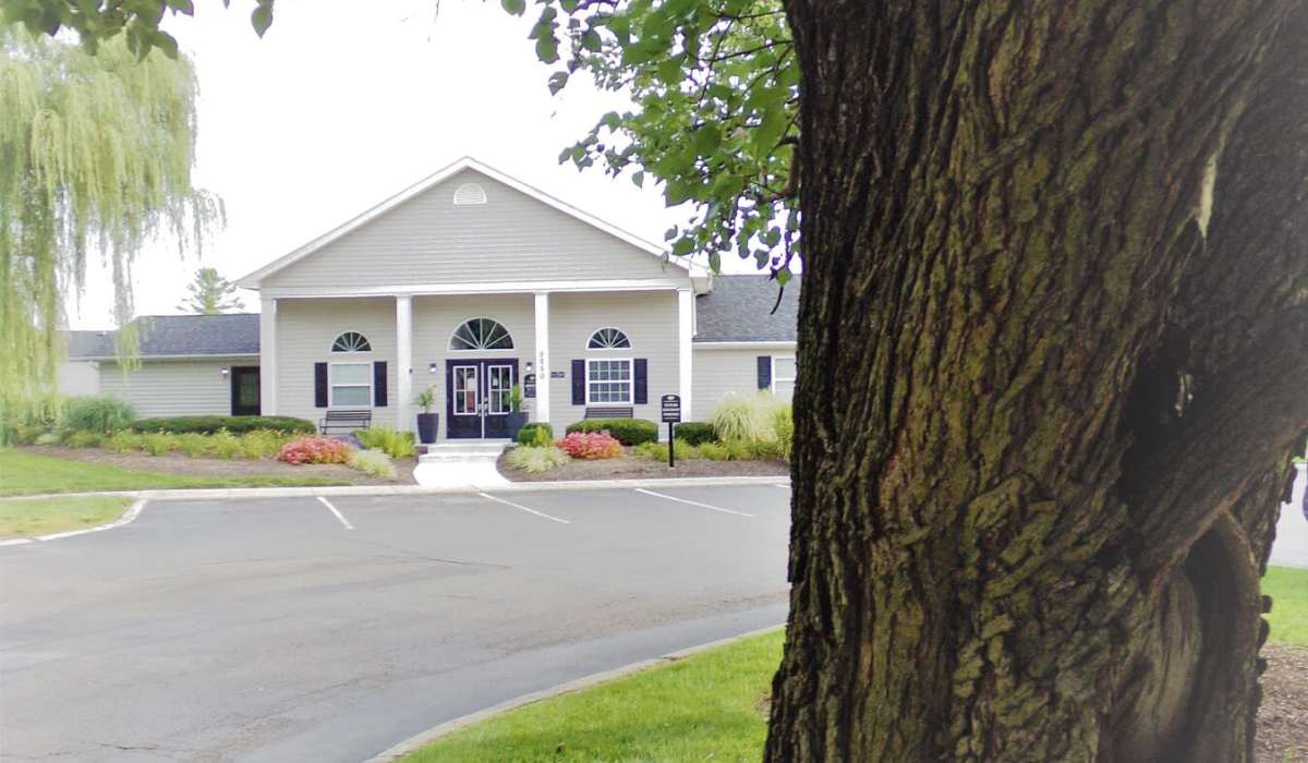 clubhouse exterior at Castleton Manor Apartments in Indianapolis, Indiana