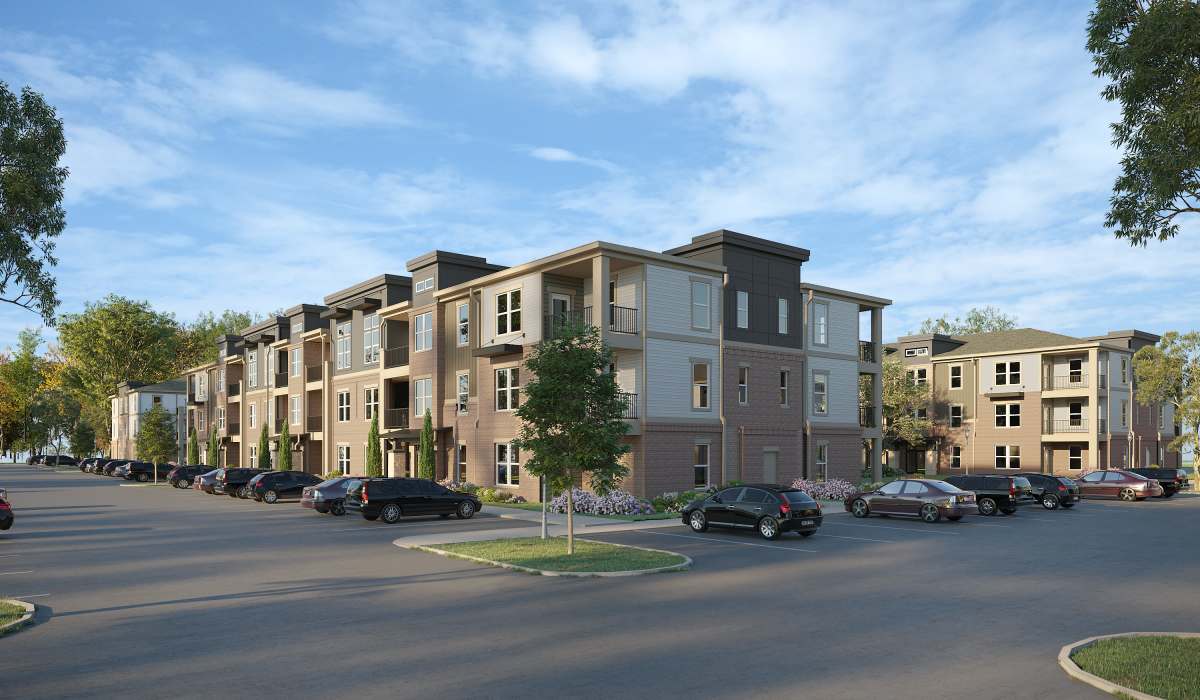 apartment parking at Riley Crossing At Gateway Park in Greenfield, Indiana