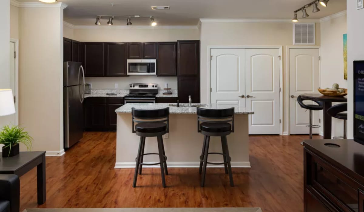 Kitchen with an island at The Preserve at Hardin Valley in Knoxville, Tennessee