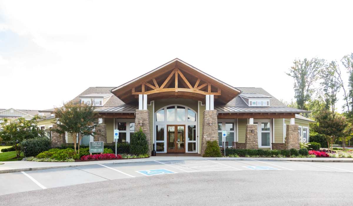 External view of the clubhouse at The Preserve at Hardin Valley in Knoxville, Tennessee