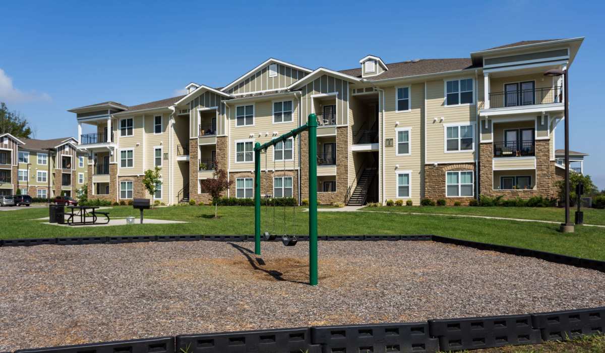 Swing set on the playground at The Preserve at Hardin Valley in Knoxville, Tennessee