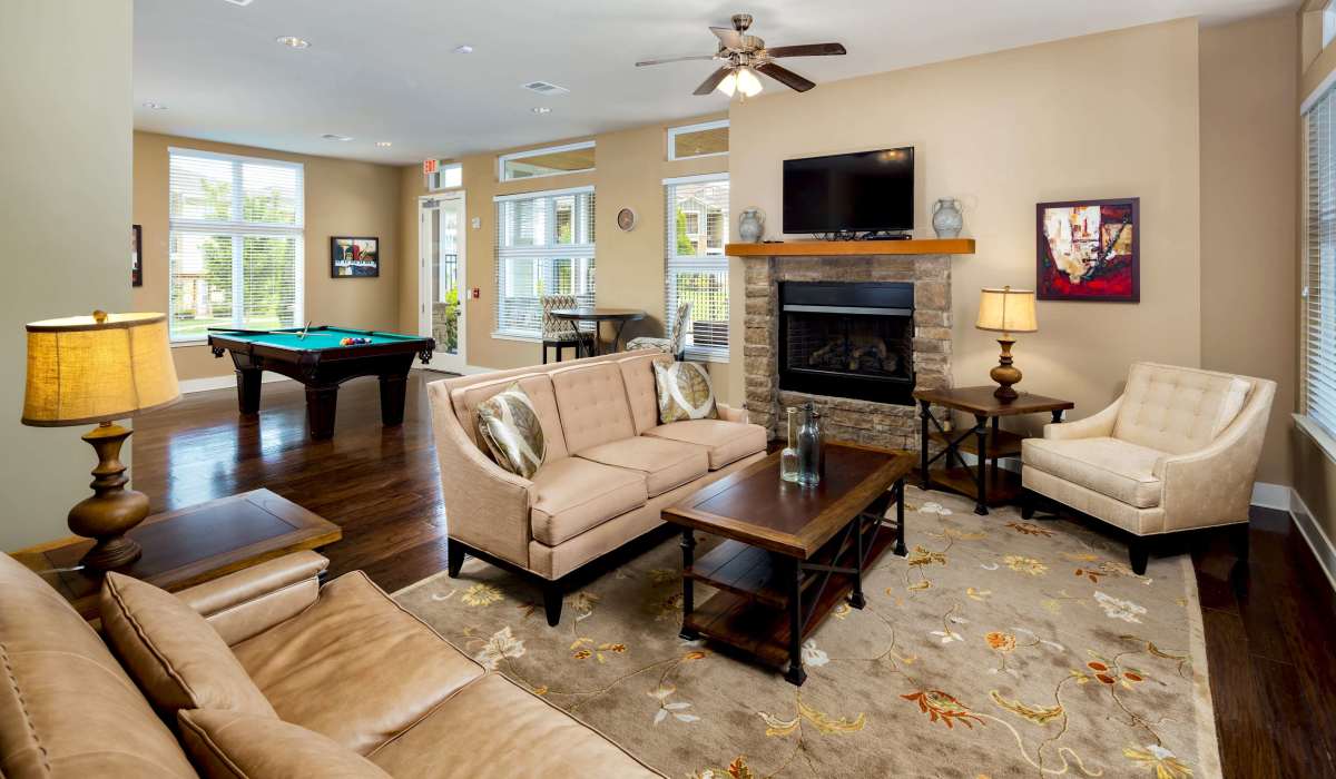 Lounge in the comfy clubhouse at The Preserve at Hardin Valley in Knoxville, Tennessee
