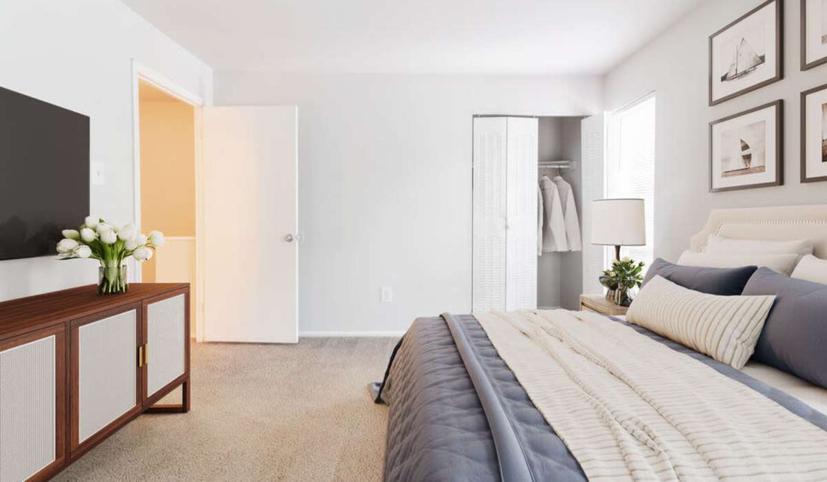 Spacious bedroom at Cloverleaf Lake Townhouse Apartments in North Chesterfield, Virginia