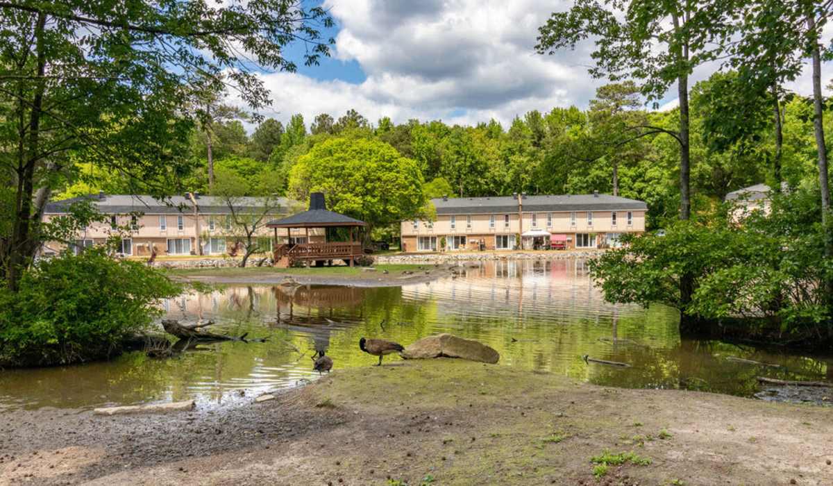 Pond at Cloverleaf Lake Townhouse Apartments in North Chesterfield, Virginia