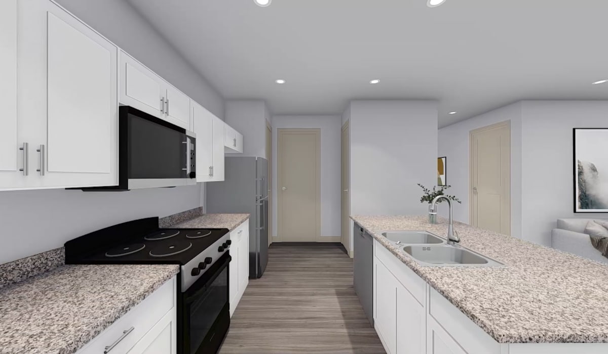 Kitchen rendering at Riley Crossing At Gateway Park in Greenfield, Indiana