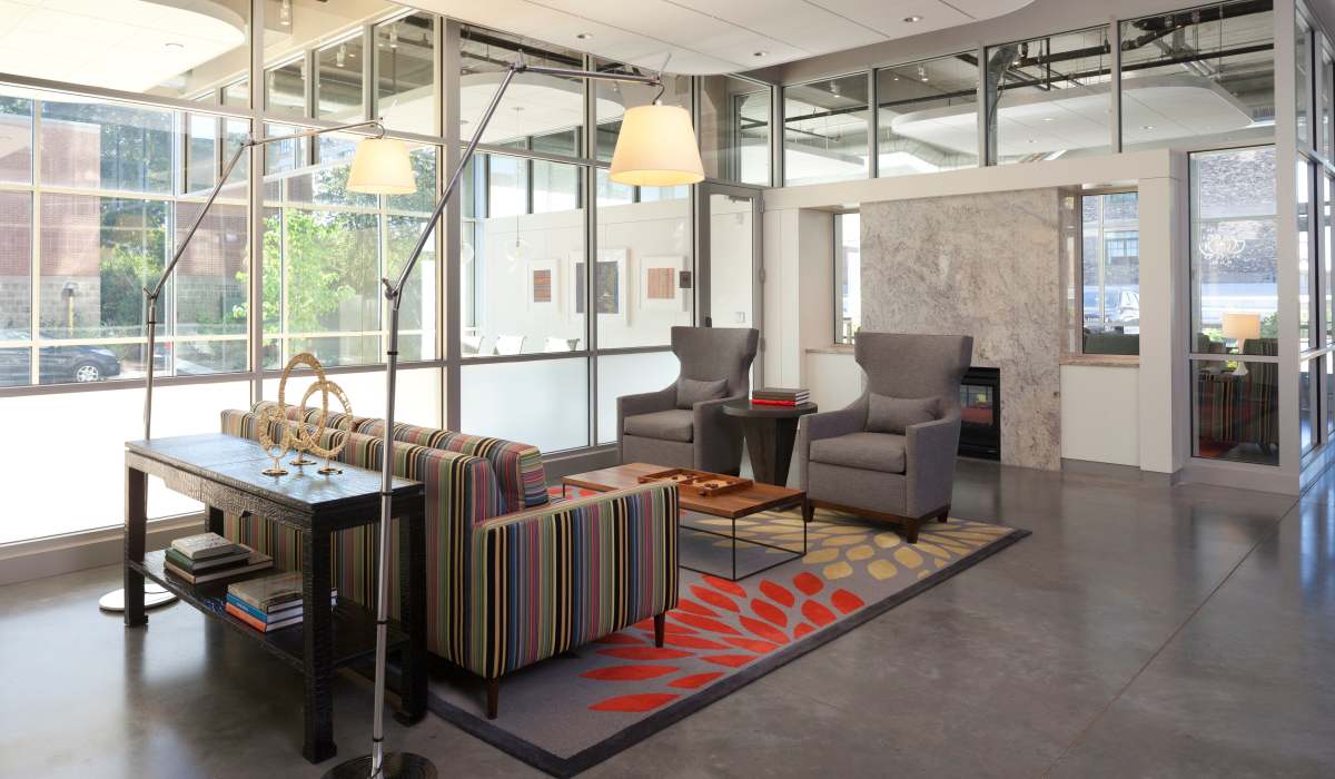 Interior sitting area at NoLo in Minneapolis, Minnesota