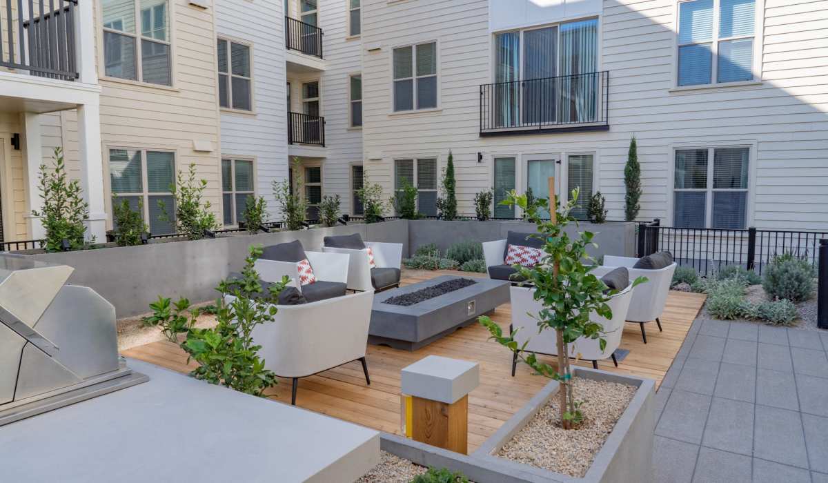 Outdoor fire pit at The Dylan Apartment Homes in Hercules, California