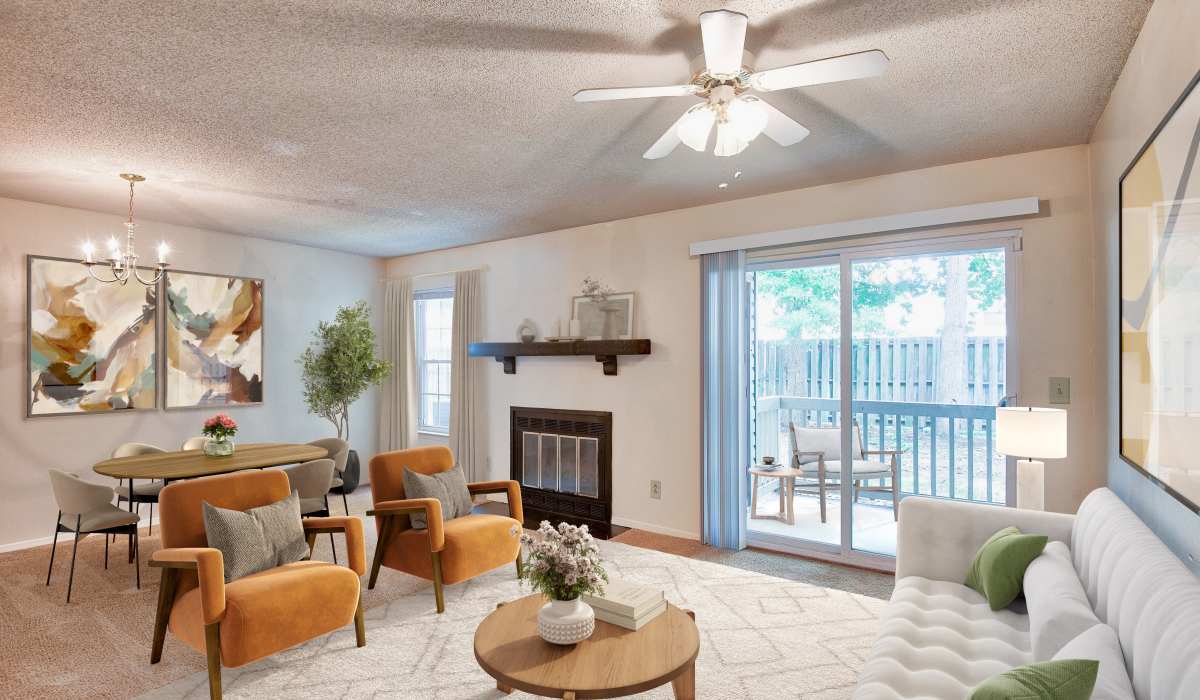empty apartment with fireplace at Southgate Manor in Elizabeth City, North Carolina