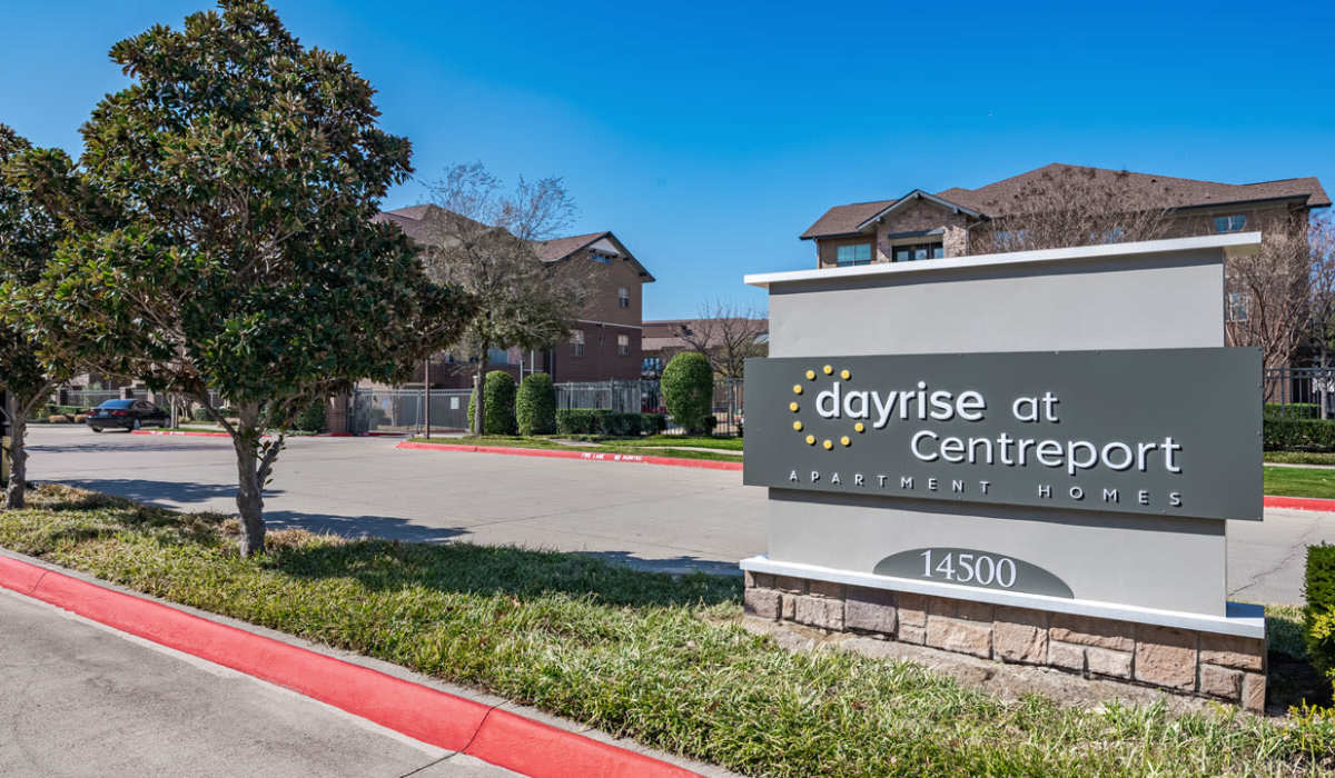 Property sign for Dayrise at Centreport in Fort Worth, Texas