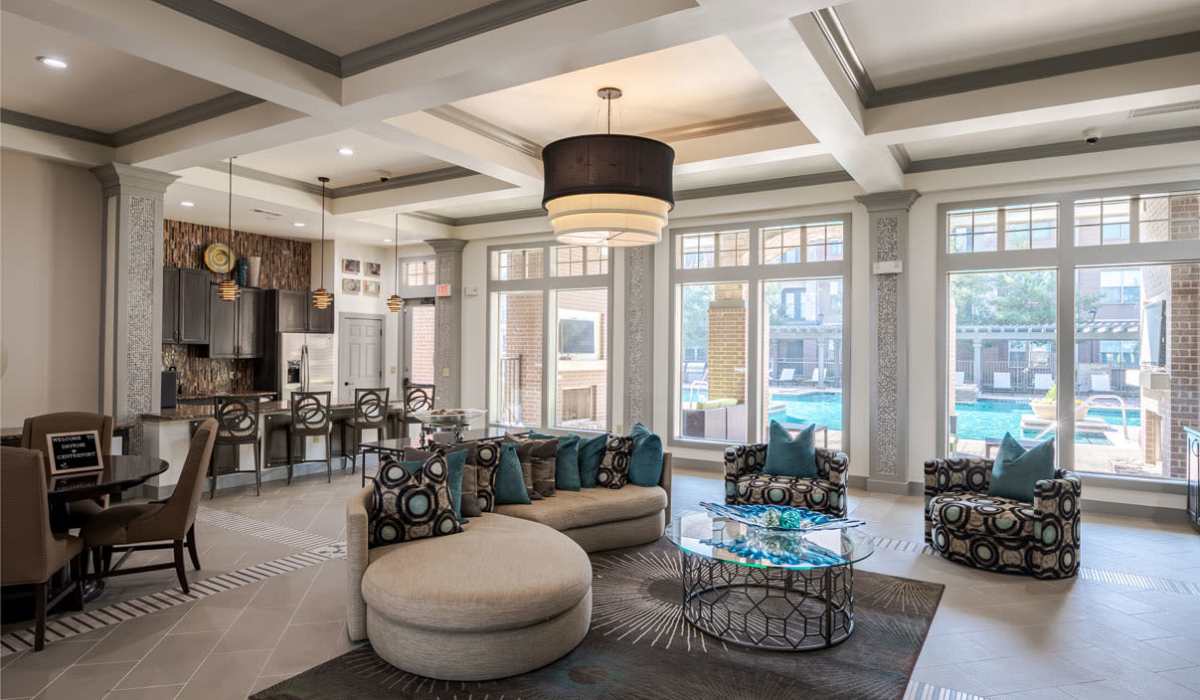 Resort-style community room at Dayrise at Centreport in Fort Worth, Texas