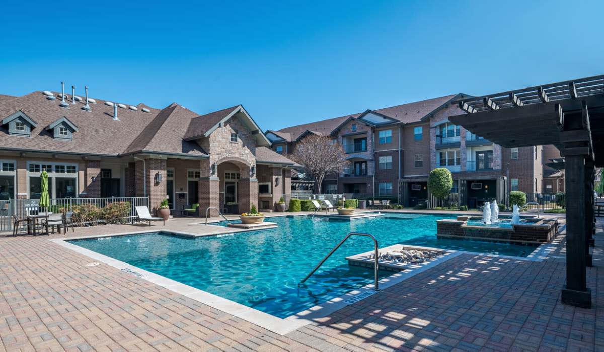 Spakling pool at Dayrise at Centreport in Fort Worth, Texas