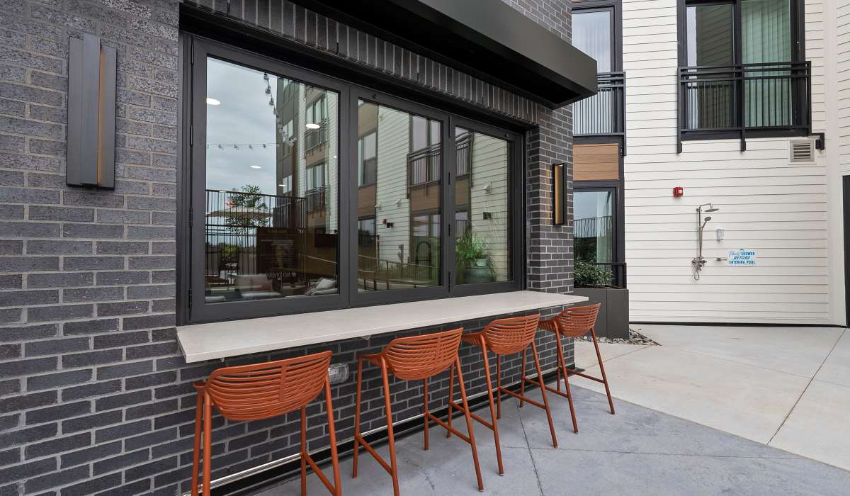 Rooftop cafe counter at The Acorn on Person Street in Raleigh, North Carolina