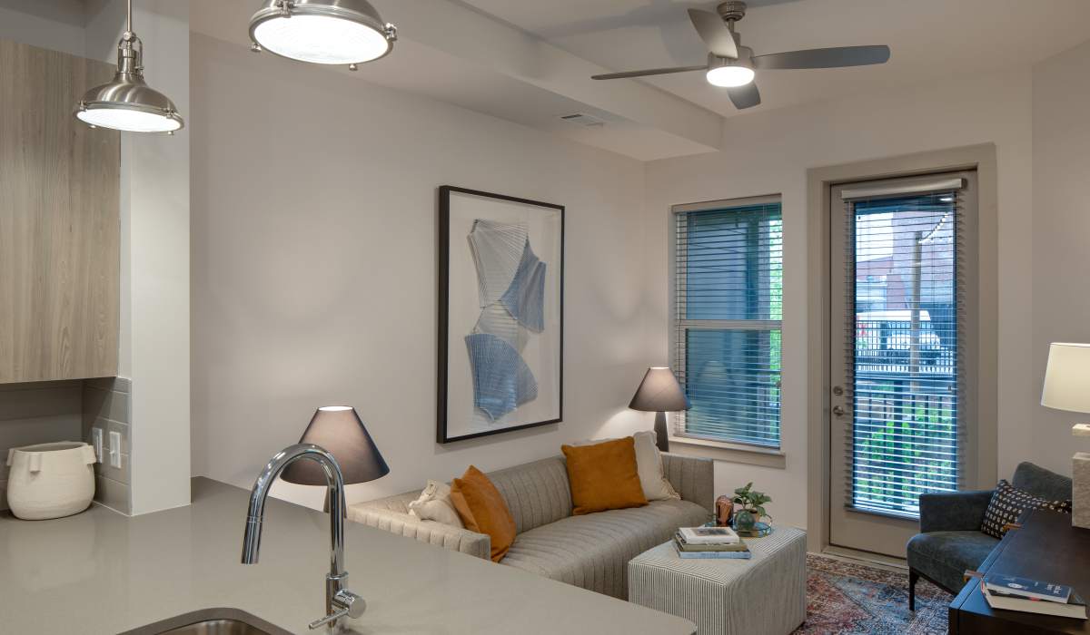 Apartment with wood-style flooring at Venable Durham Apartments in Durham, North Carolina