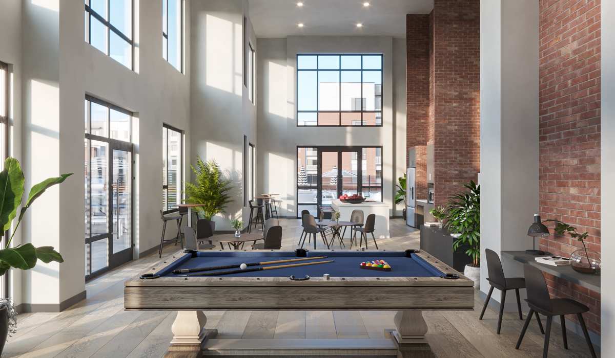 Billiard table in our clubroom at Sphere Apartments in Richmond, Virginia