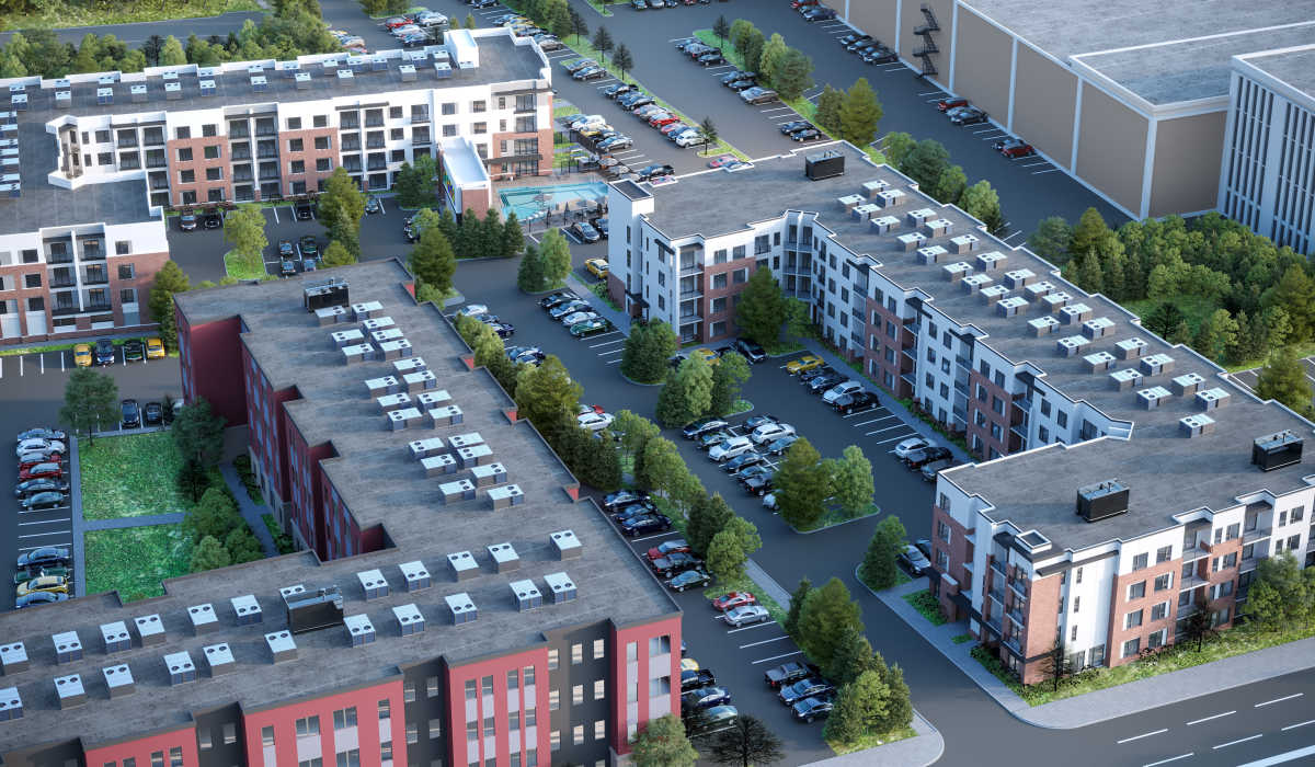 Exterior of Sphere Apartments in Richmond, Virginia