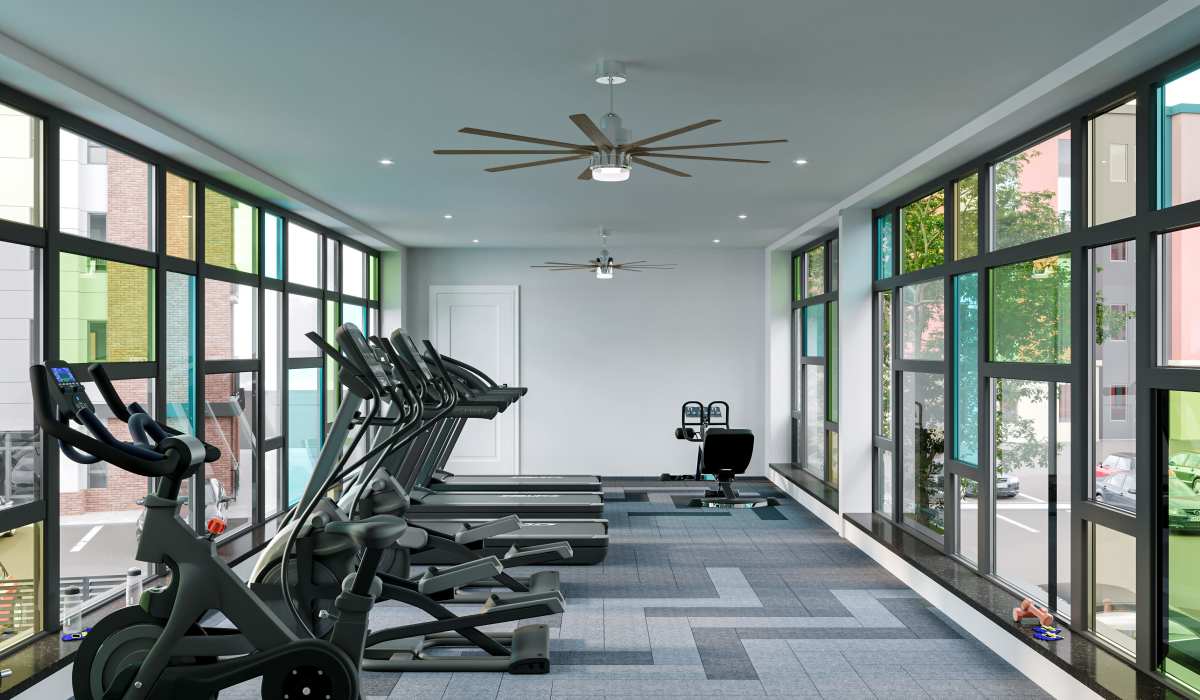 Fitness center at Sphere Apartments in Richmond, Virginia
