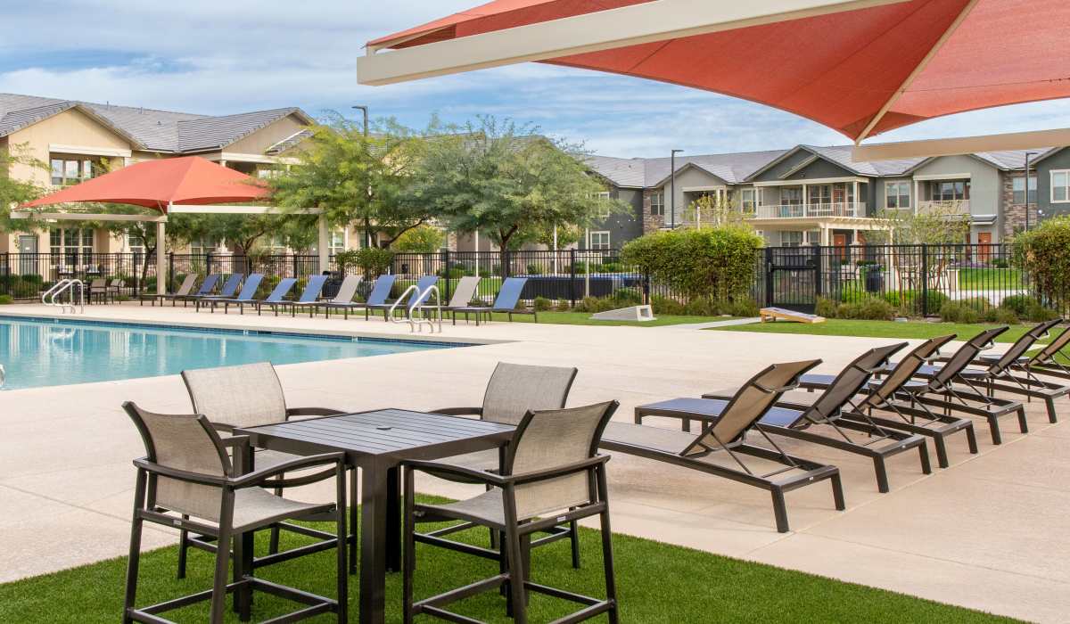 Swimming Pool and lounge chairs at Ironwood at Happy Valley in Phoenix, Arizona