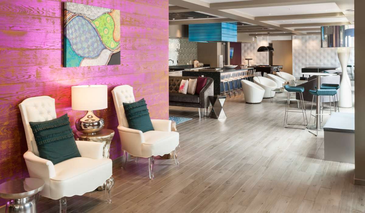 Clubhouse with seating space at One City Block in Denver, Colorado
