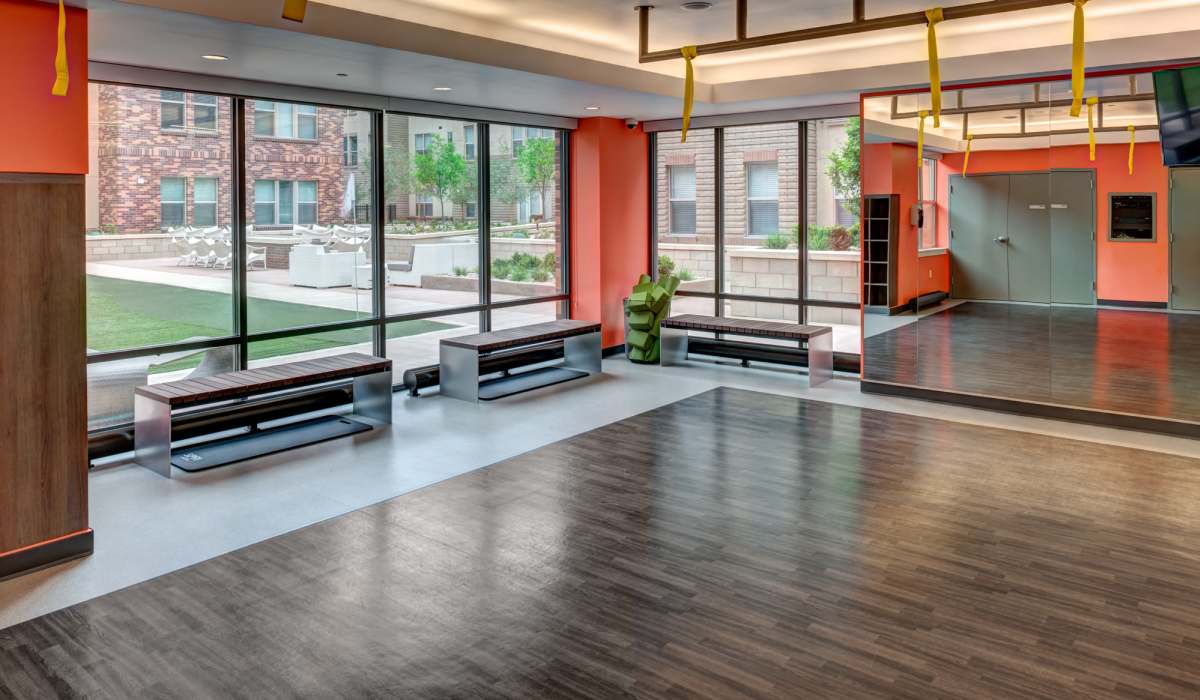 Yoga studio at One City Block in Denver, Colorado