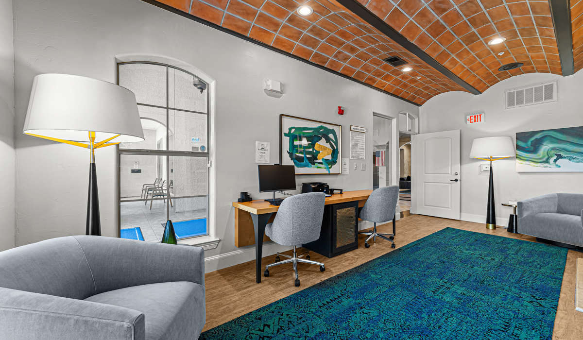 Indoor lounge at Lebanon Ridge in Frisco, Texas