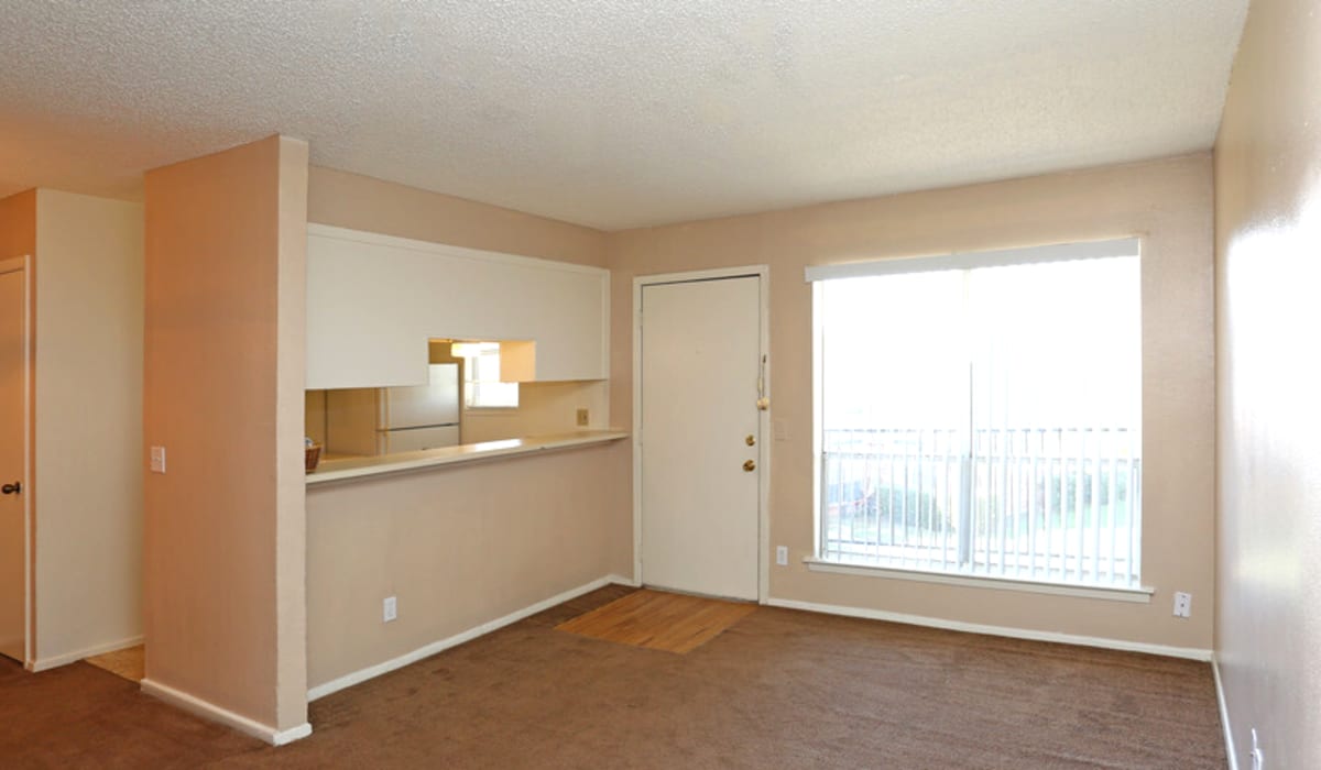 Living room area in a model home at Taft Haus in Wichita Falls, Texas