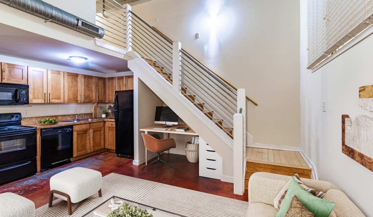downstairs at District Square Apartments in Richmond, Virginia