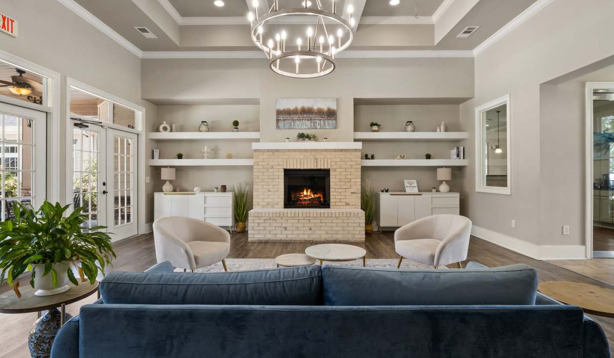  Clubhouse with firepit, chairs and multiple shelves at Ansley Place in Houma, Louisiana