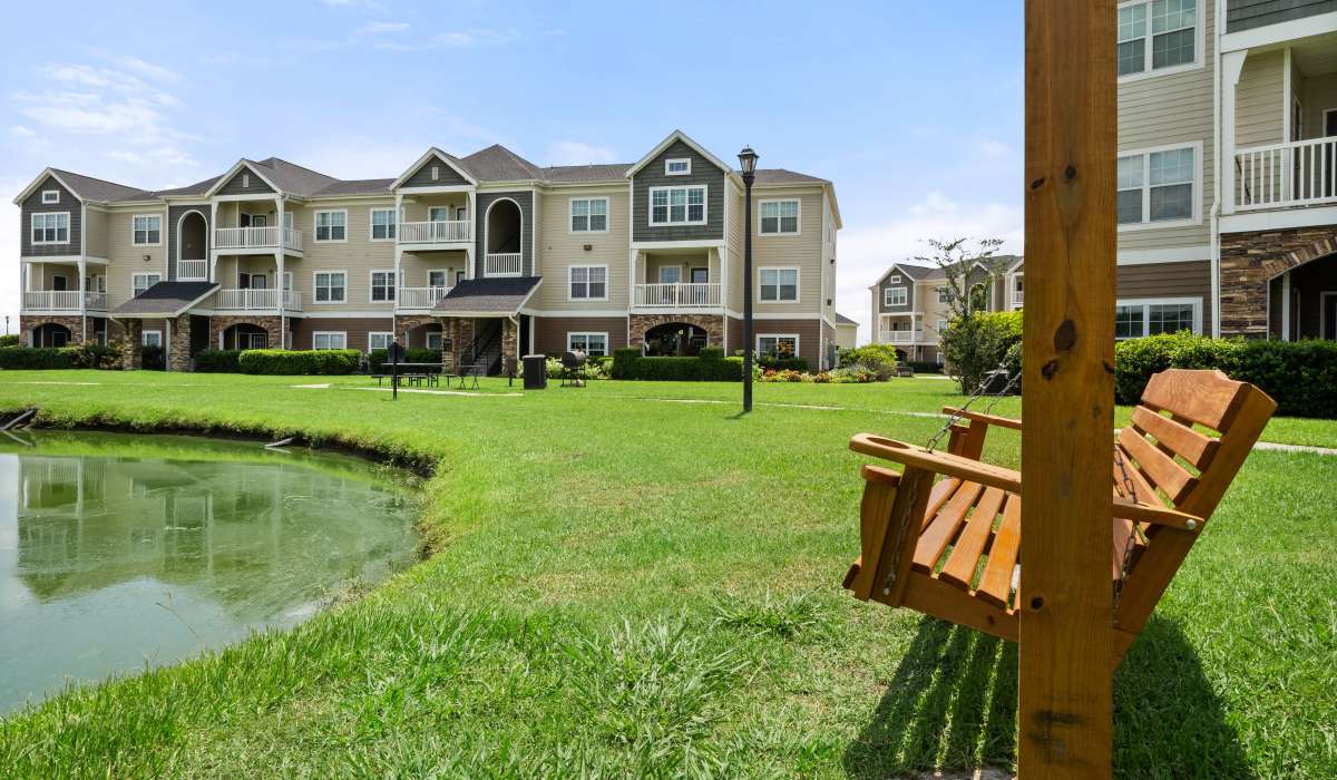  Wooden swing in the community at Ansley Place in Houma, Louisiana