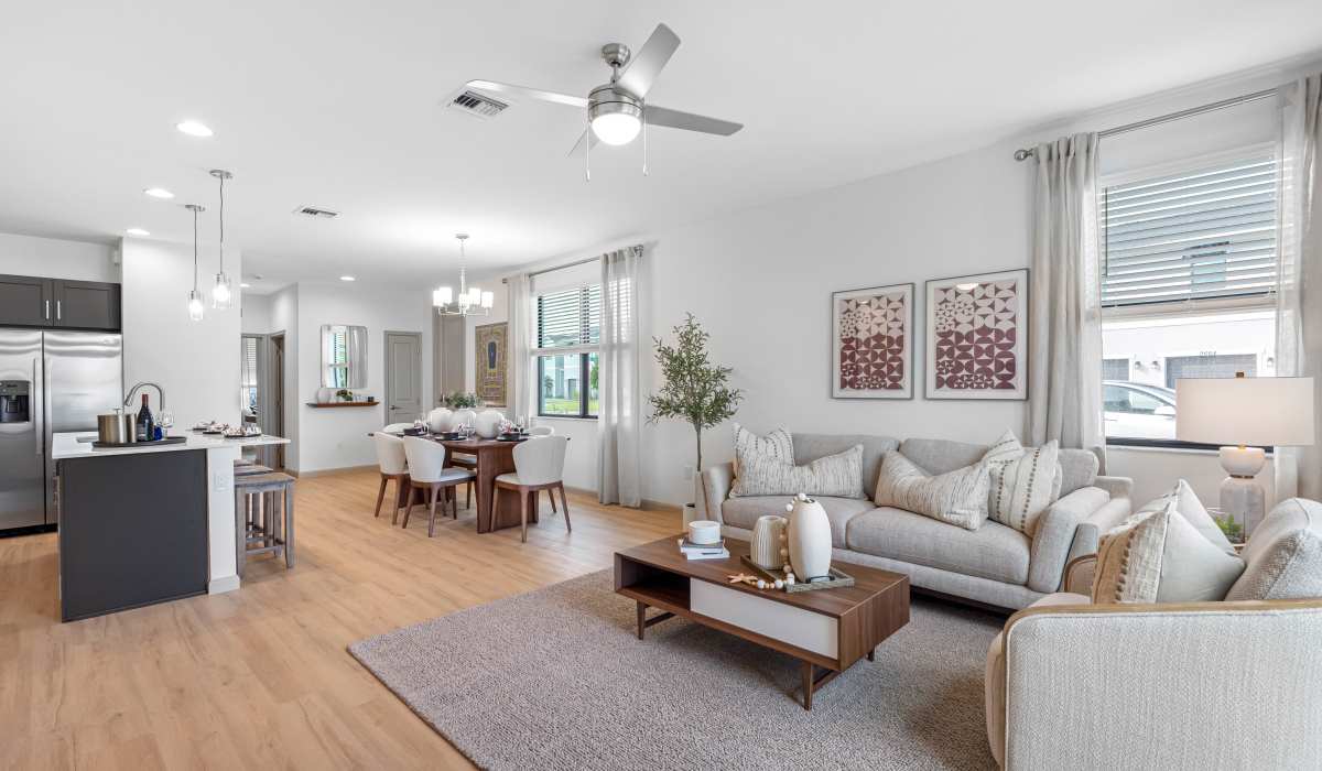 Spacious living room at Tredici at Central Park in Port St. Lucie, Florida