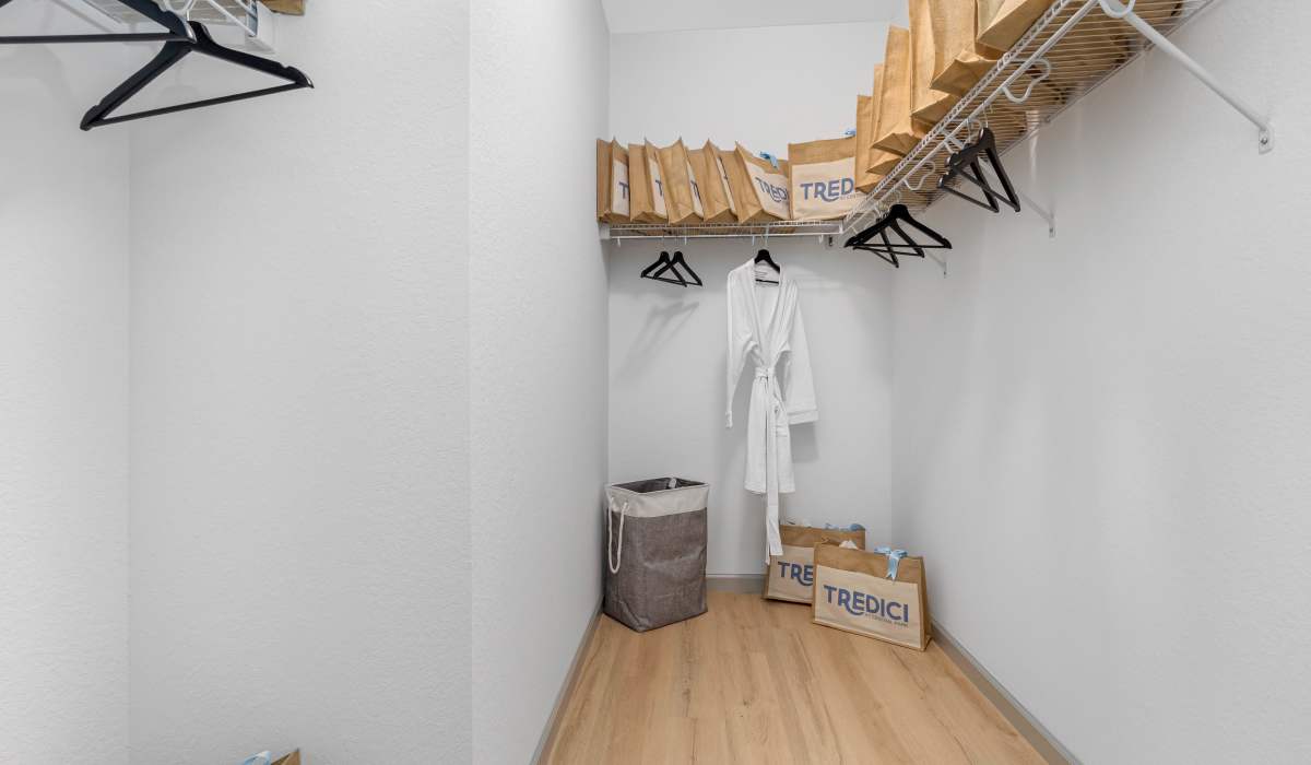 Walk-in closet at Tredici at Central Park in Port St. Lucie, Florida
