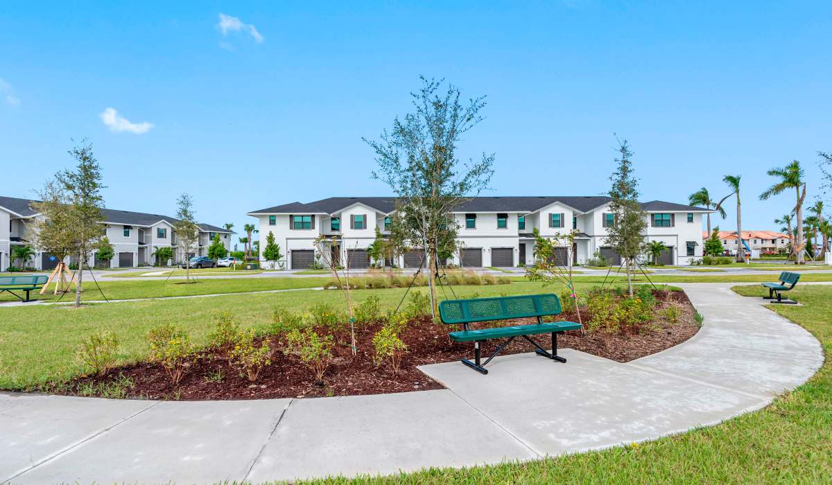 Lush landscape at Tredici at Central Park in Port St. Lucie, Florida