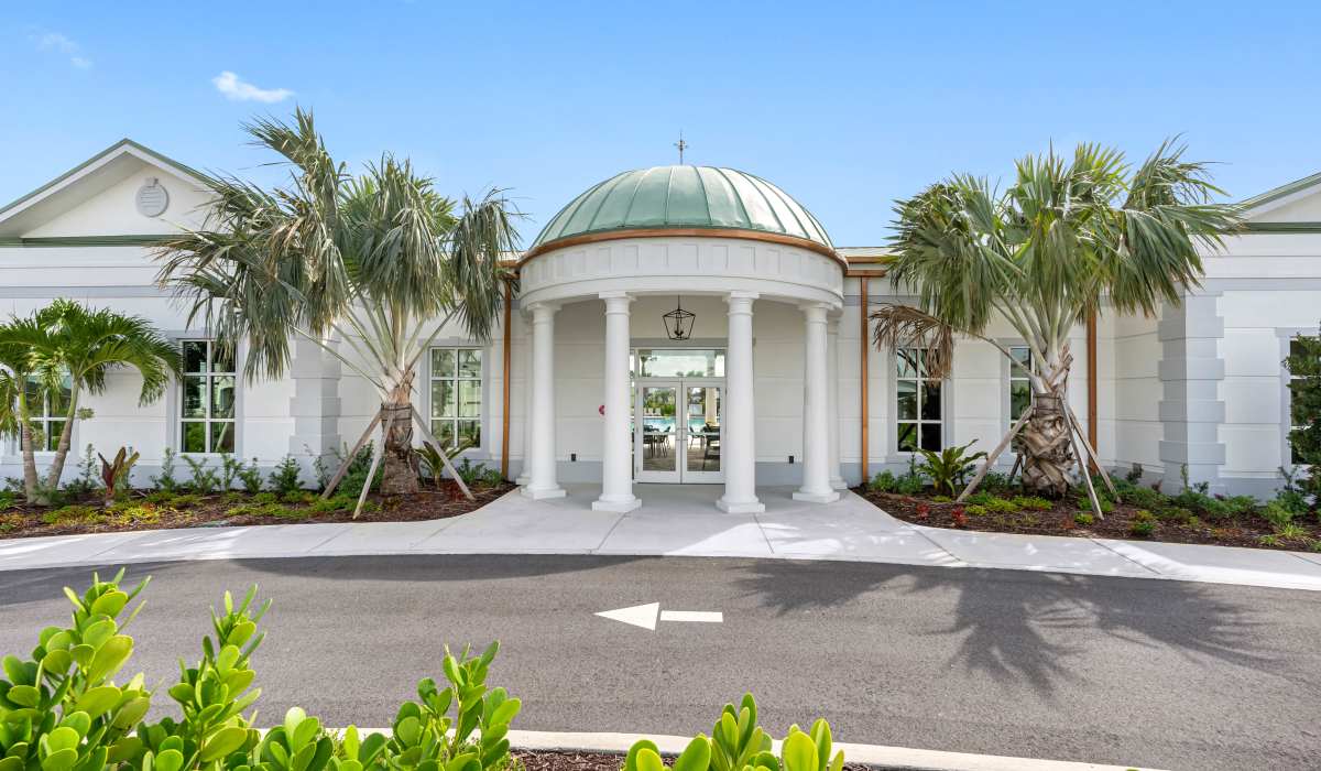 Entrance to the clubhouse at Tredici at Central Park in Port St. Lucie, Florida