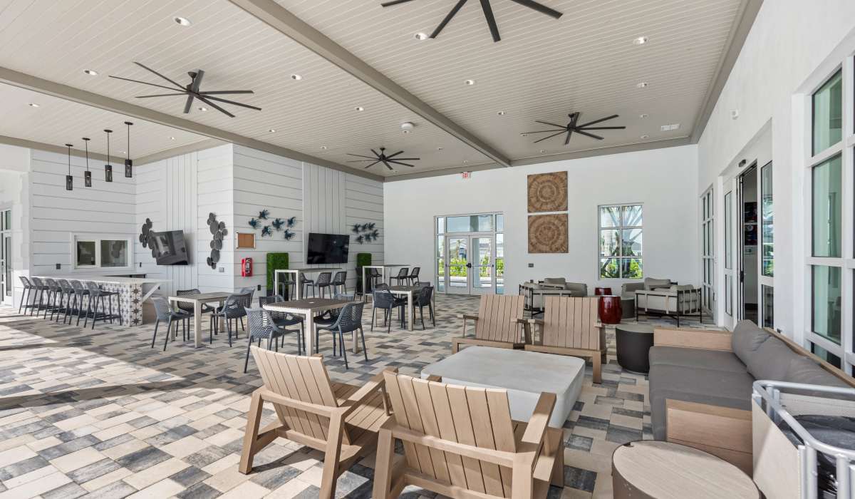 Spacious clubhouse at Tredici at Central Park in Port St. Lucie, Florida