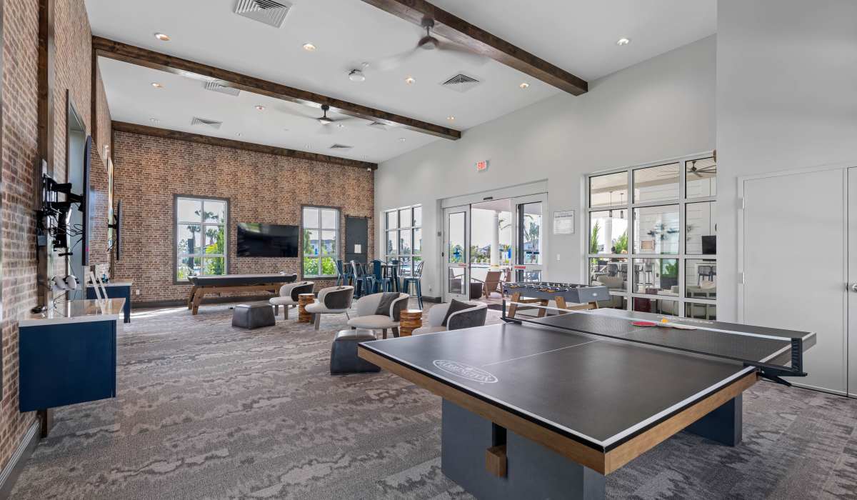 Table tennis inside the clubhouse at Tredici at Central Park in Port St. Lucie, Florida