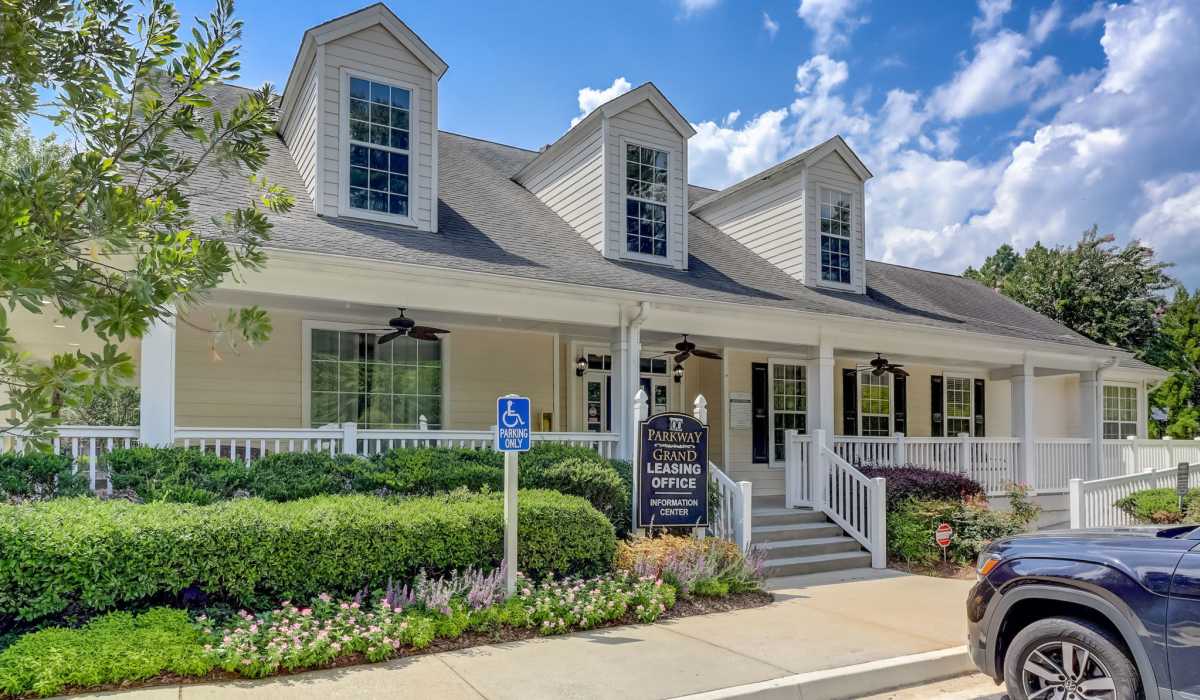 Leasing office front view at Parkway Grand in Decatur, Georgia