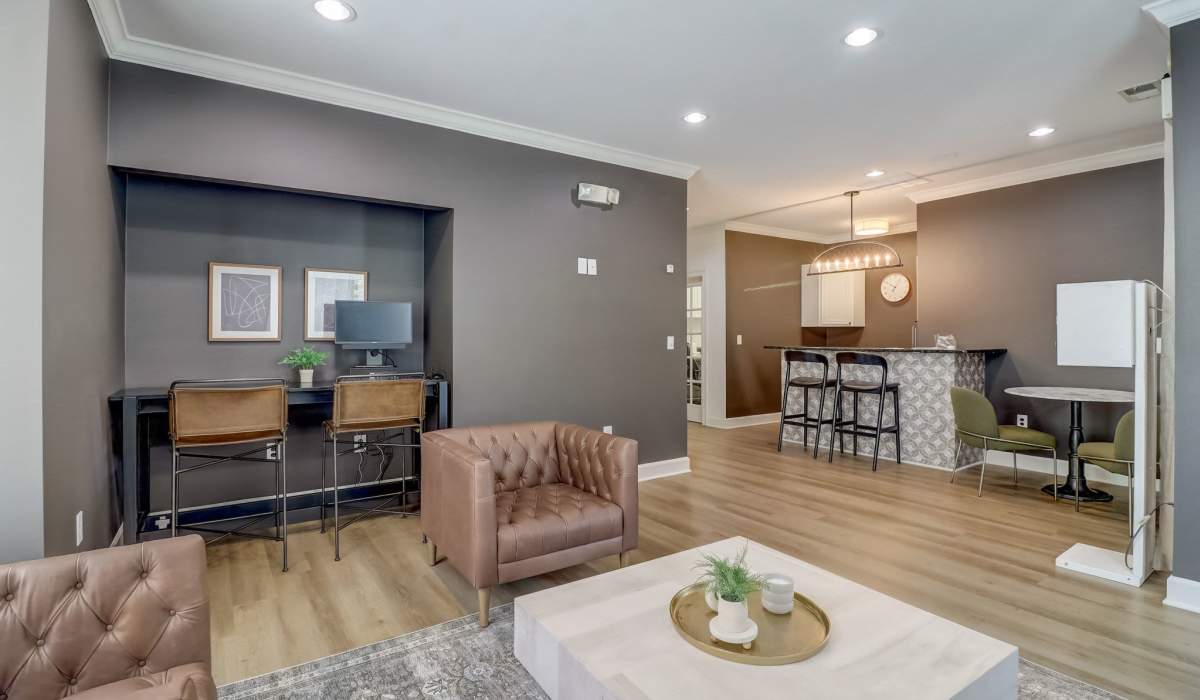 A large apartment living room at Parkway Grand in Decatur, Georgia