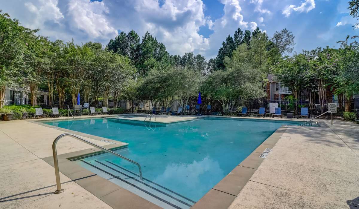 A covered outdoor seating area at Parkway Grand in Decatur, Georgia
