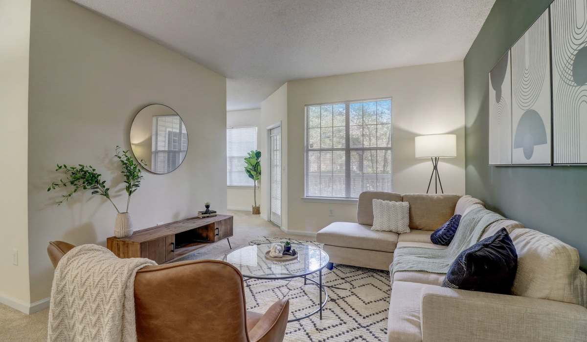 A furnished living room at Parkway Grand in Decatur, Georgia
